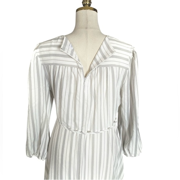 CALVIN KLEIN Women’s Striped Flowy Elbow Puff Sleeve Maxi Wrap Dress Plus Sz 16 - Picture 8 of 10